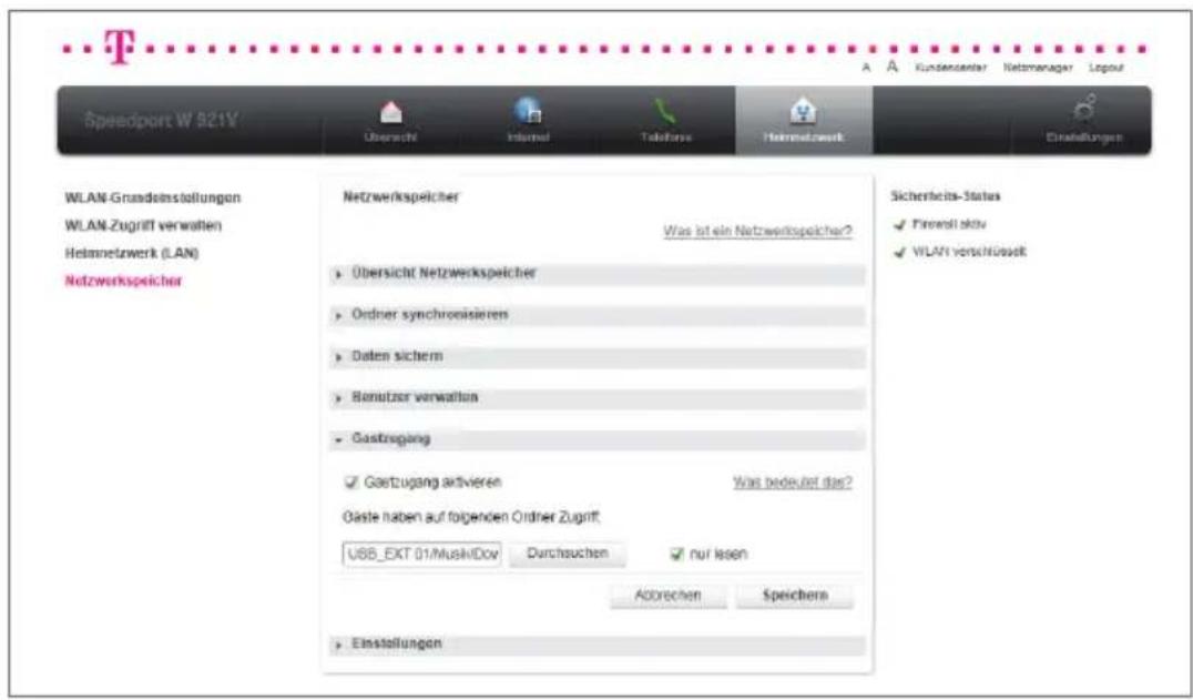 T-Mobile Speedport W 921V - Gastzugang. - 1