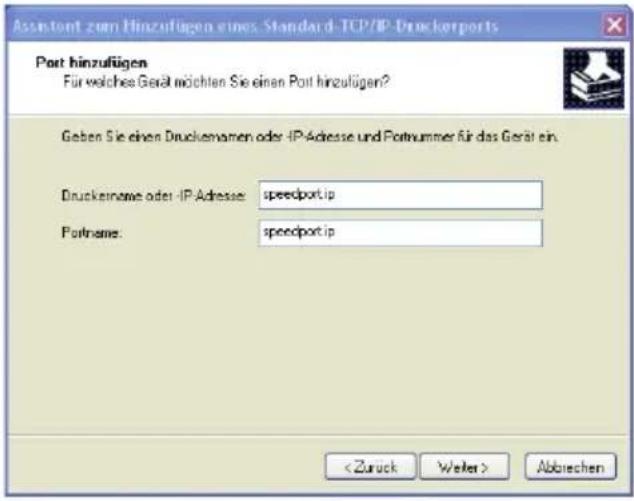 T-Mobile Speedport W 921V - Druckertreiber installieren in Windows® XP / 2000. - 5