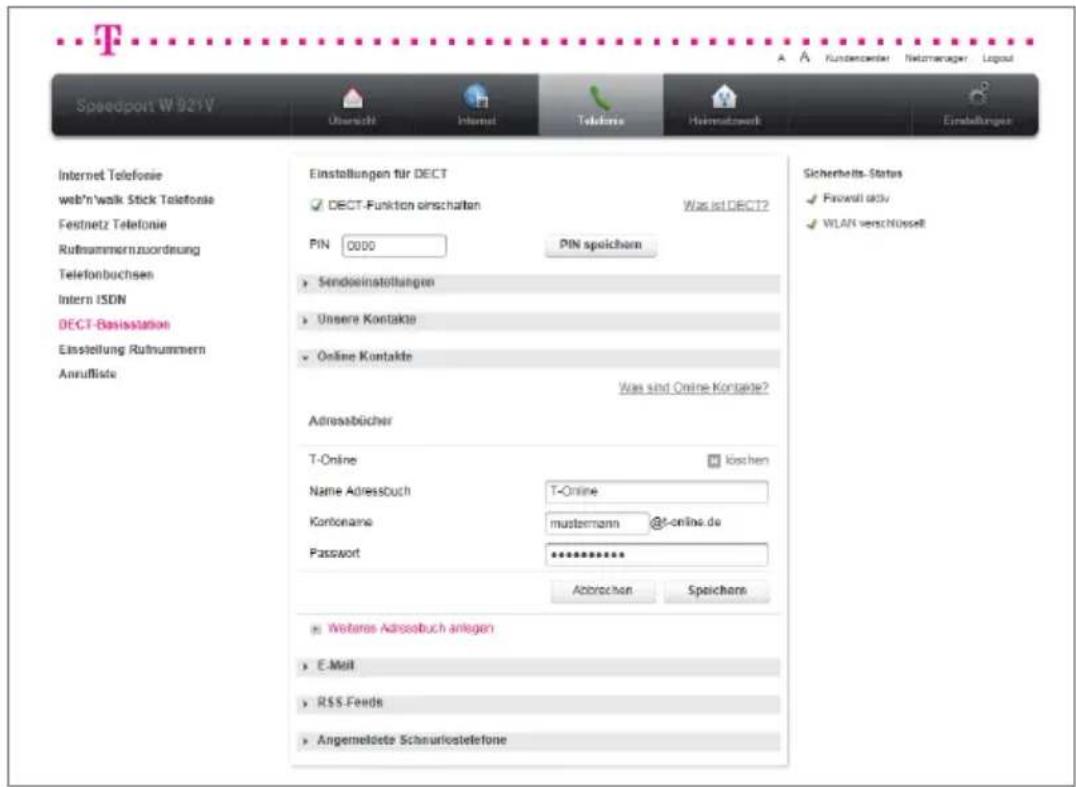 T-Mobile Speedport W 921V - Online Kontakte. - 1