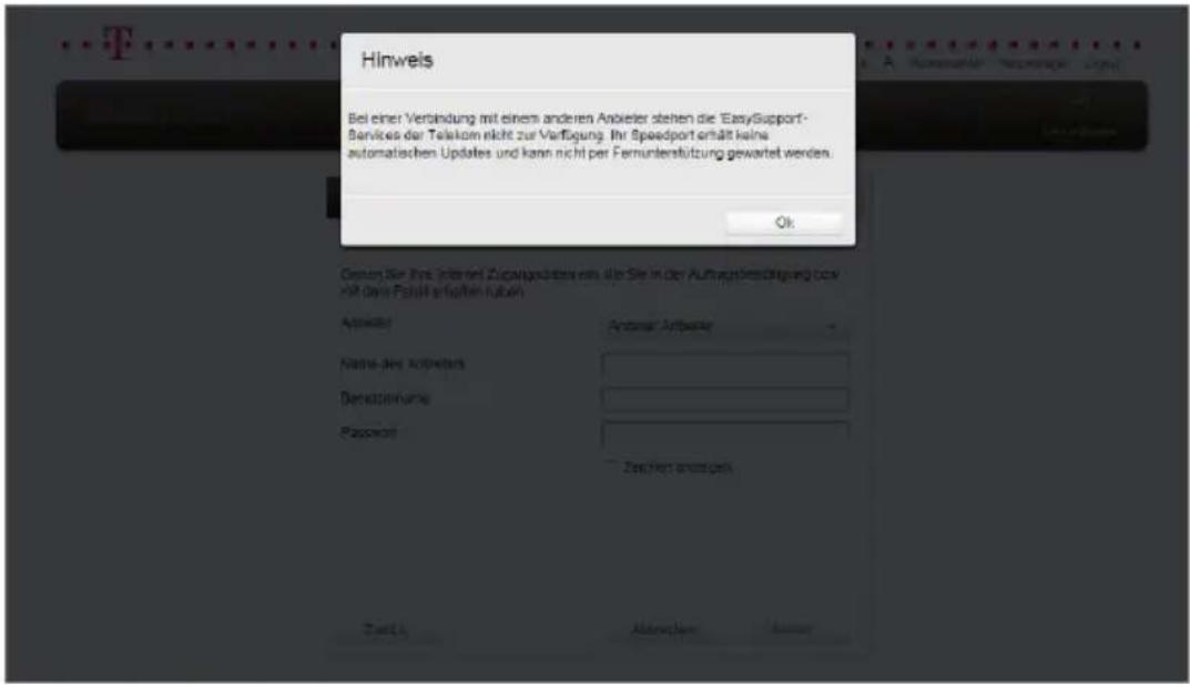 T-Mobile Speedport W 921V - Internetverbindung über DSL-Anschluss eines anderen Anbieters. - 2