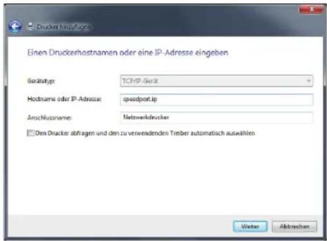 T-Mobile Speedport W 921V - Druckertreiber installieren in Windows® 7. - 3