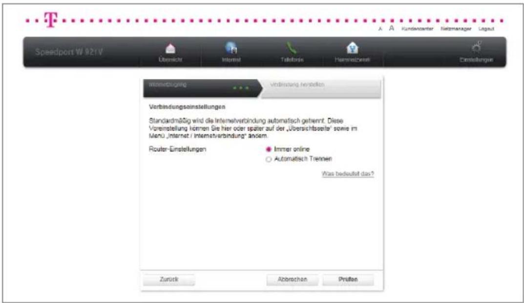 T-Mobile Speedport W 921V - Internetverbindung über DSL-Anschluss der Deutschen Telekom AG. - 3
