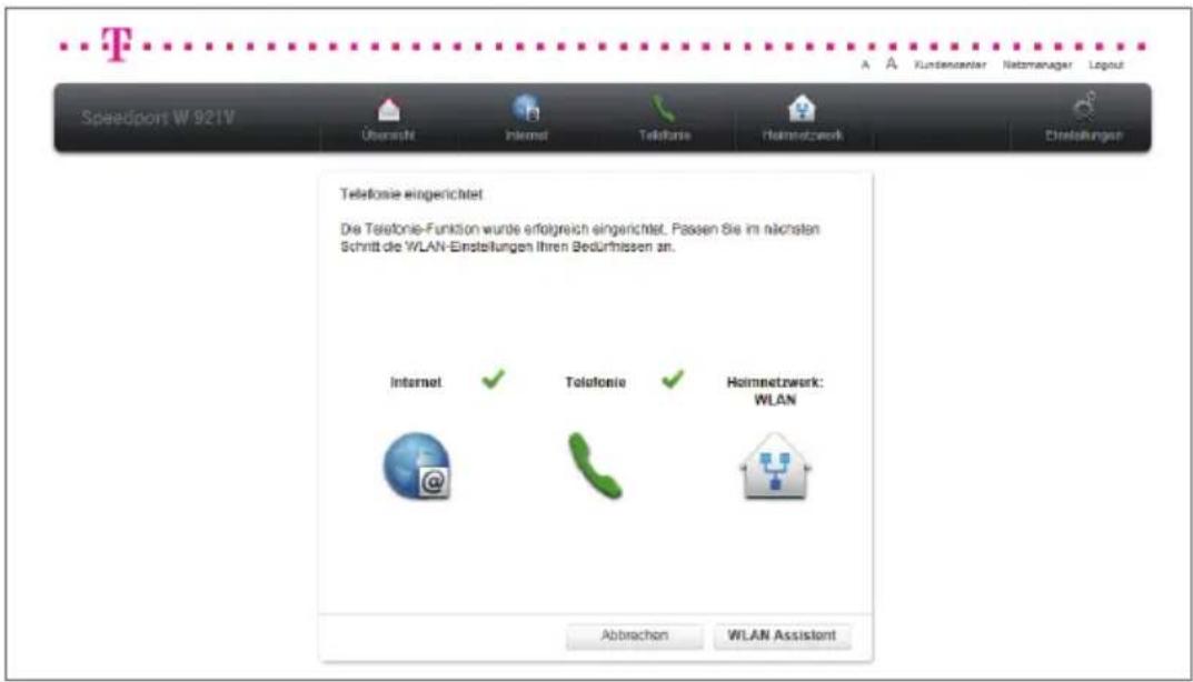 T-Mobile Speedport W 921V - Nach erfolgreicher Prüfung klicken Sie auf die Schaltfläche Weiter . - 3