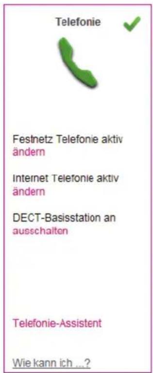T-Mobile Speedport W 921V - Übersicht Telefonie. - 1