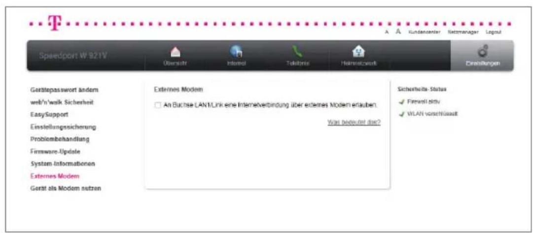 T-Mobile Speedport W 921V - Externes Modem. - 1