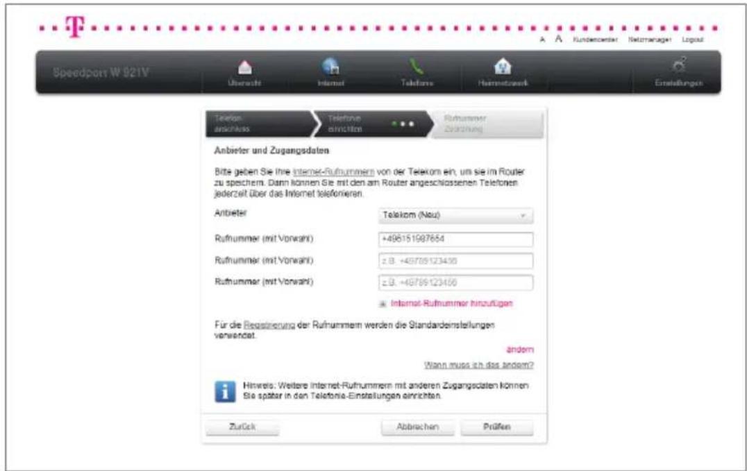 T-Mobile Speedport W 921V - Telefonie über DSL einrichten mit T-Online. - 4