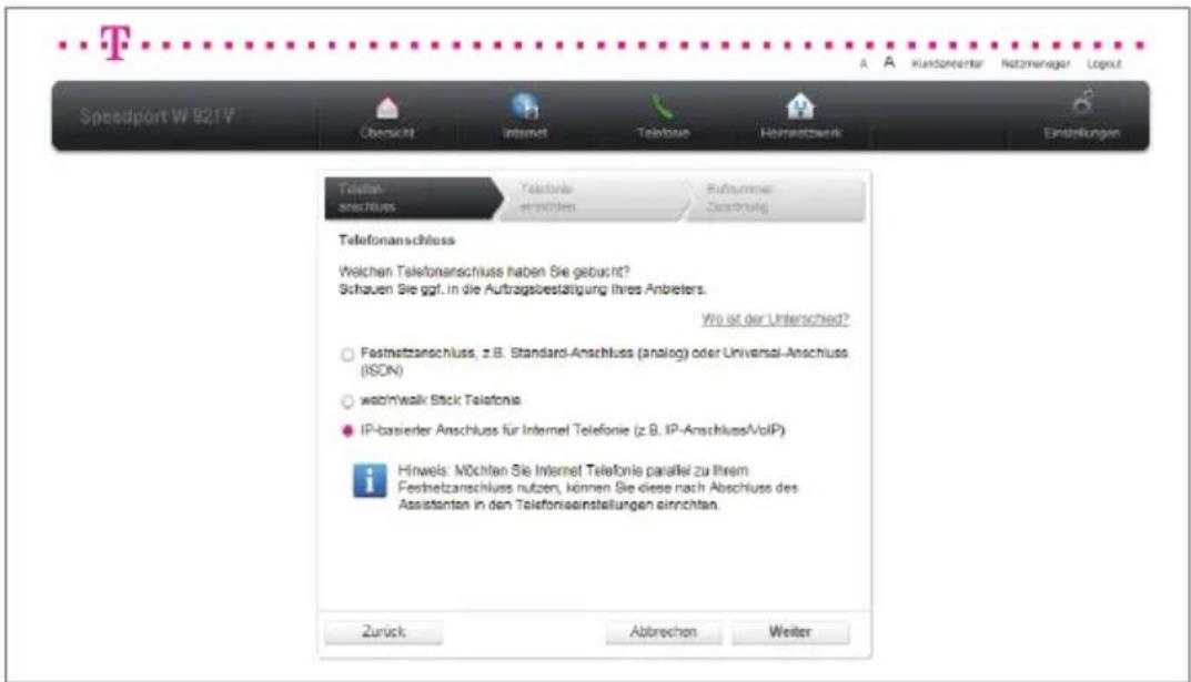 T-Mobile Speedport W 921V - Telefonie über DSL einrichten mit T-Online. - 2