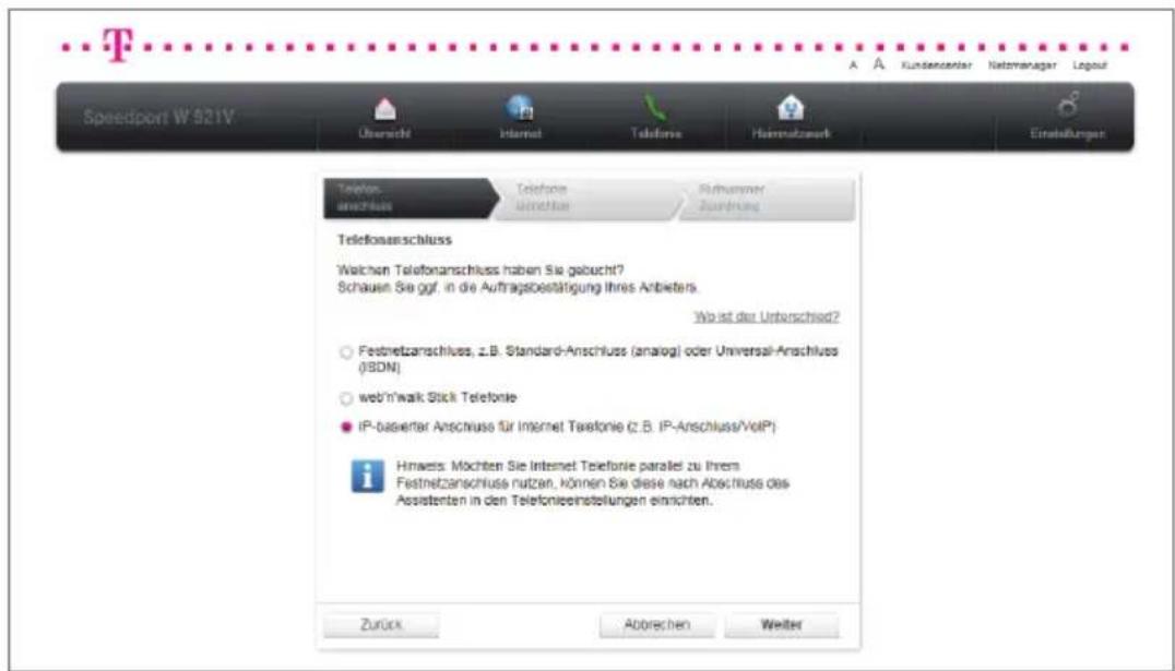 T-Mobile Speedport W 921V - Telefonie über DSL einrichten mit anderen Anbietern. - 2
