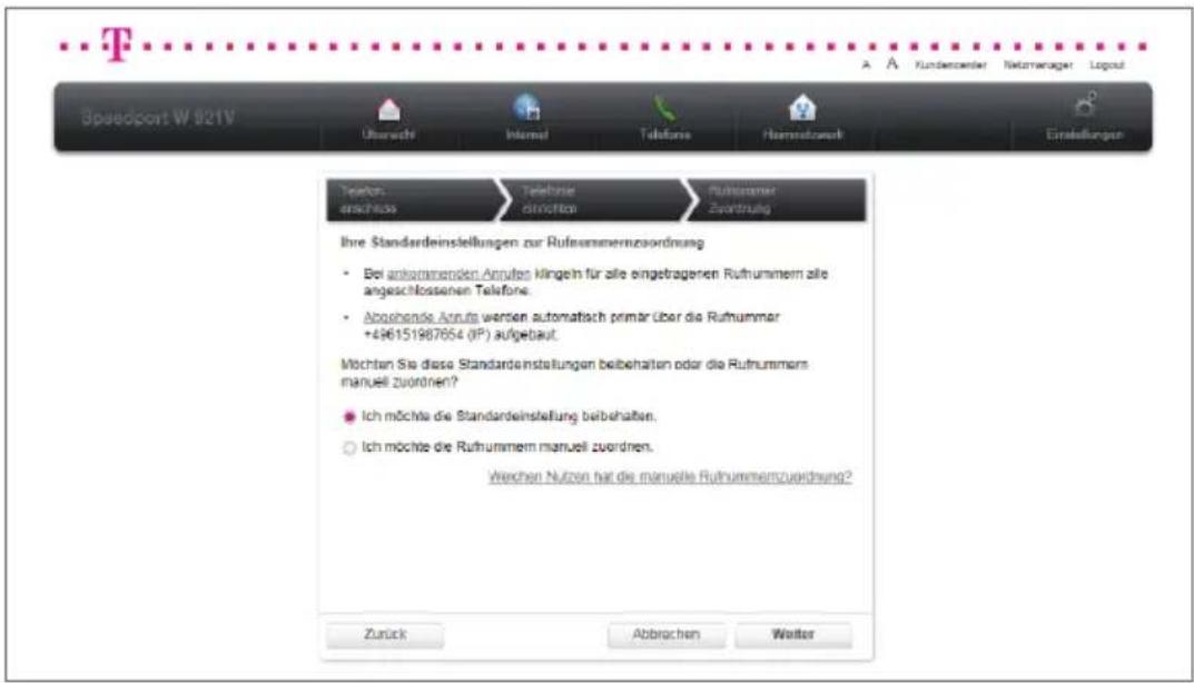 T-Mobile Speedport W 921V - Nach erfolgreicher Prüfung klicken Sie auf die Schaltfläche Weiter . - 2