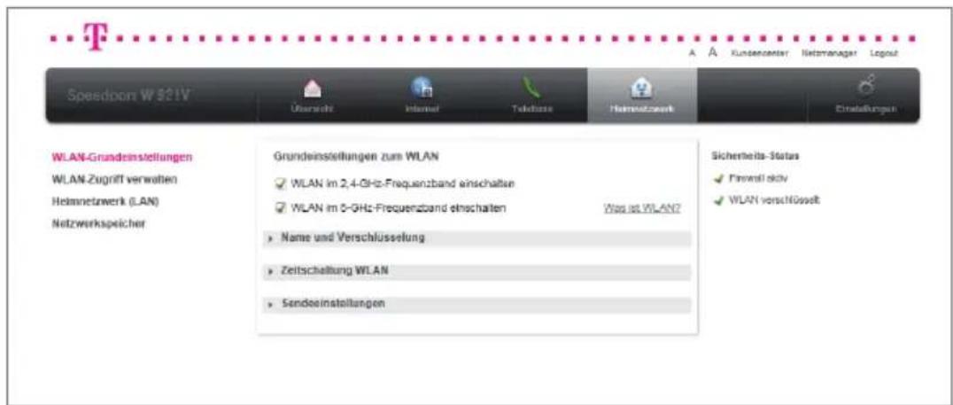 T-Mobile Speedport W 921V - WLAN aktivieren oder deaktivieren. - 1