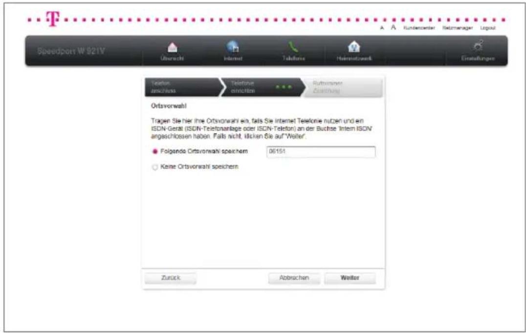 T-Mobile Speedport W 921V - Nach erfolgreicher Prüfung klicken Sie auf die Schaltfläche Weiter . - 1