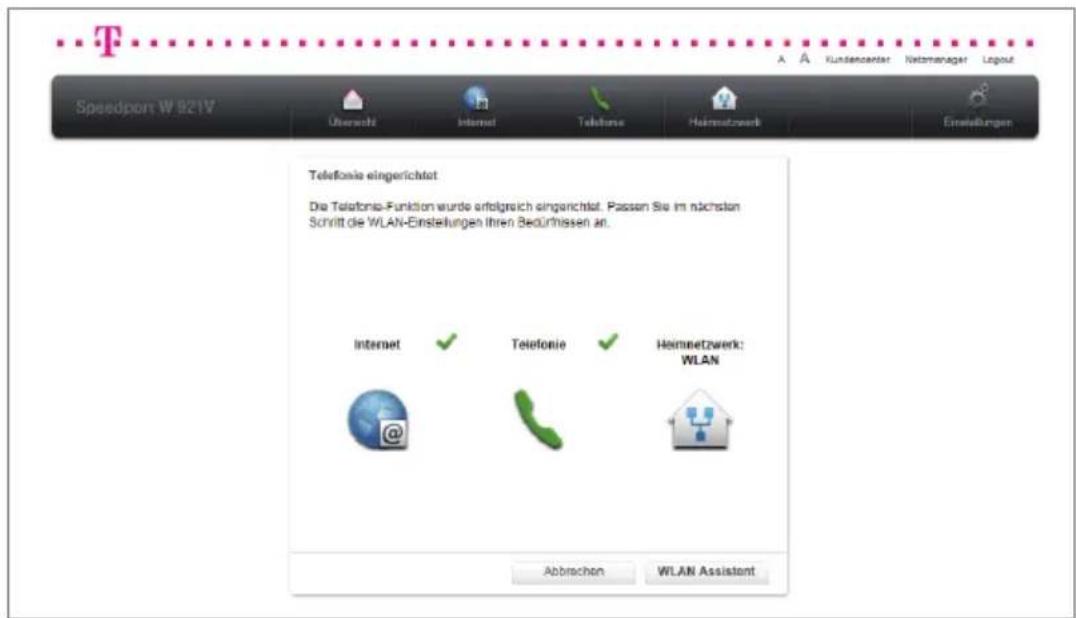 T-Mobile Speedport W 921V - Jetzt können Sie die Rufnummernzuordnung vornehmen. - 1