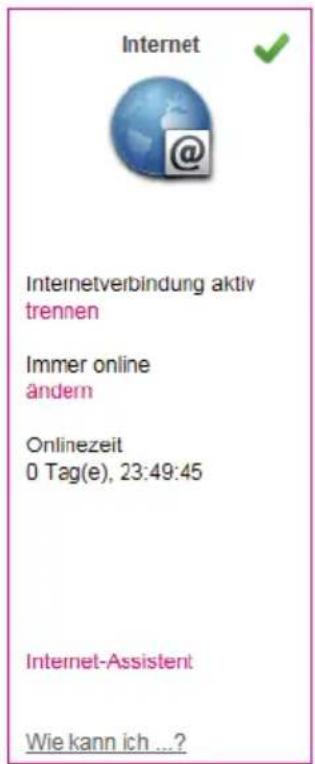 T-Mobile Speedport W 921V - Übersicht Internet. - 1