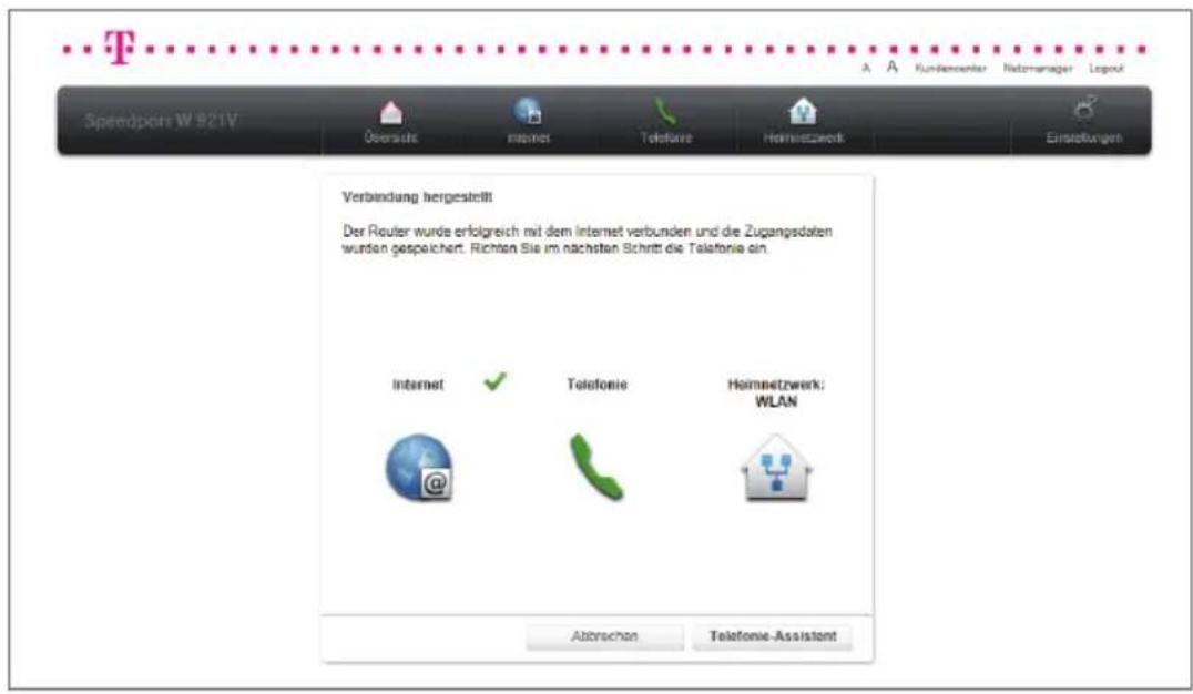T-Mobile Speedport W 921V - Internetverbindung über DSL-Anschluss der Deutschen Telekom AG. - 5