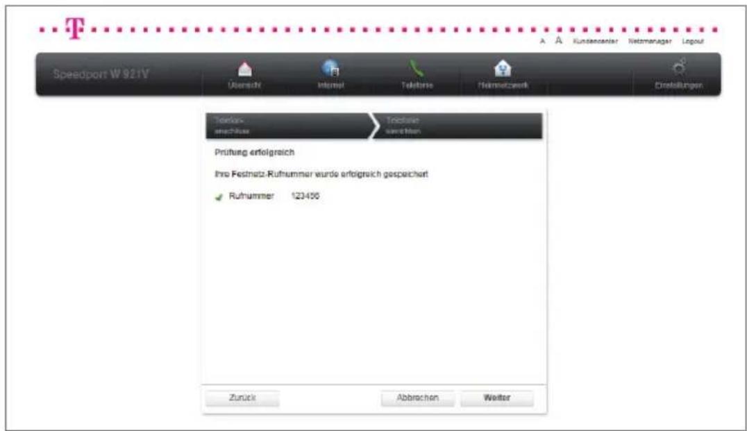 T-Mobile Speedport W 921V - Telefonie über Festnetz-Anschluss (Standard) einrichten. - 5