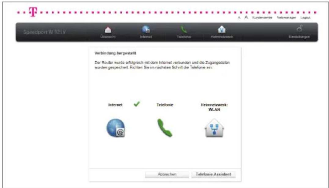 T-Mobile Speedport W 921V - Telefonie über Festnetz-Anschluss (Standard) einrichten. - 1