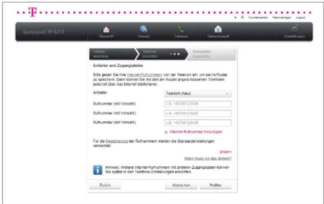 T-Mobile Speedport W 921V - Telefonie über DSL einrichten mit T-Online. - 3