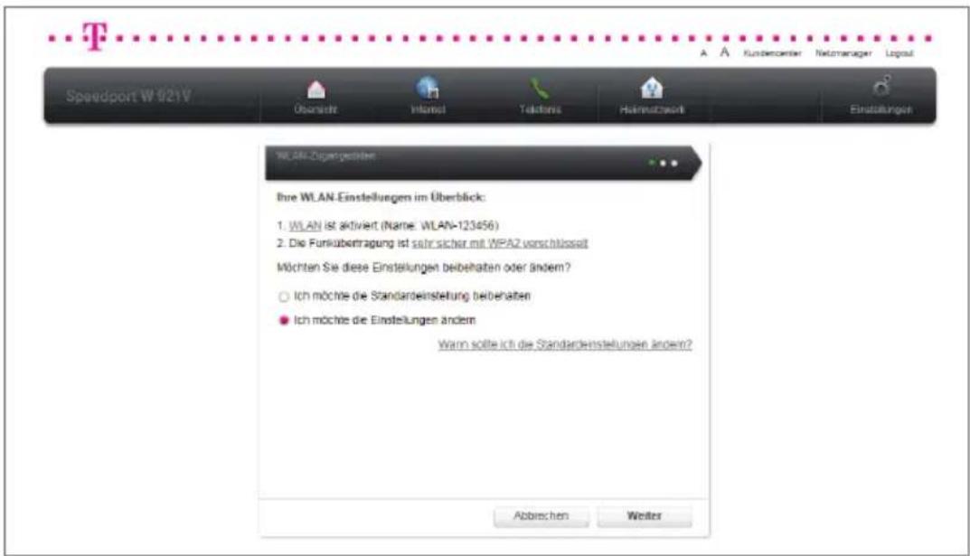 T-Mobile Speedport W 921V - Heimnetzwerk (WLAN) mit Assistent einrichten (erweitert). - 2