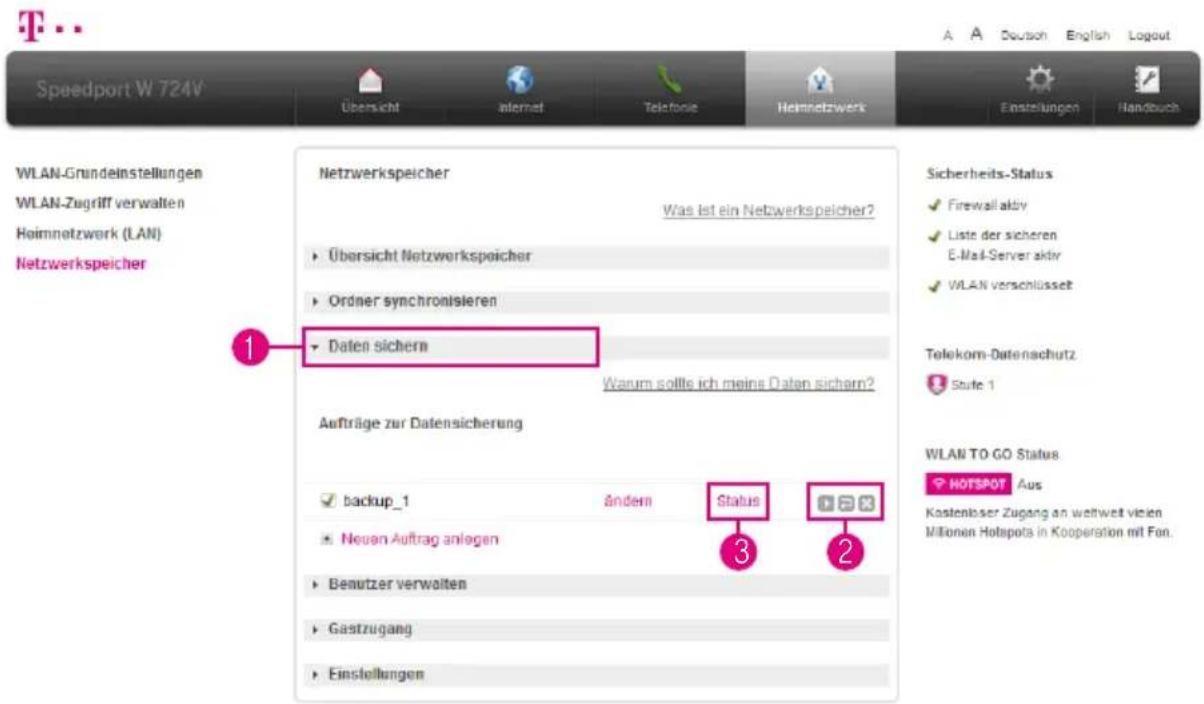 T-Mobile Speedport W 724V - Datensicherung manuell starten - 1
