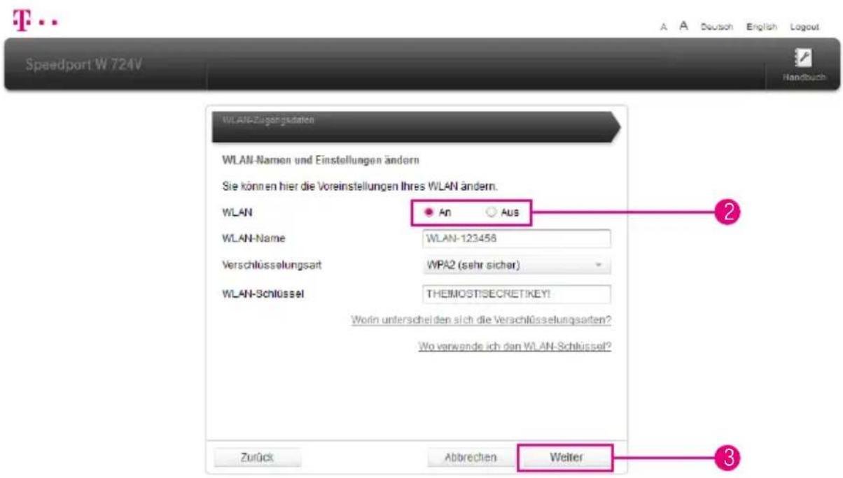 T-Mobile Speedport W 724V - Kabelloses Heimnetzwerk (WLAN) einrichten (Fortsetzung) - 1