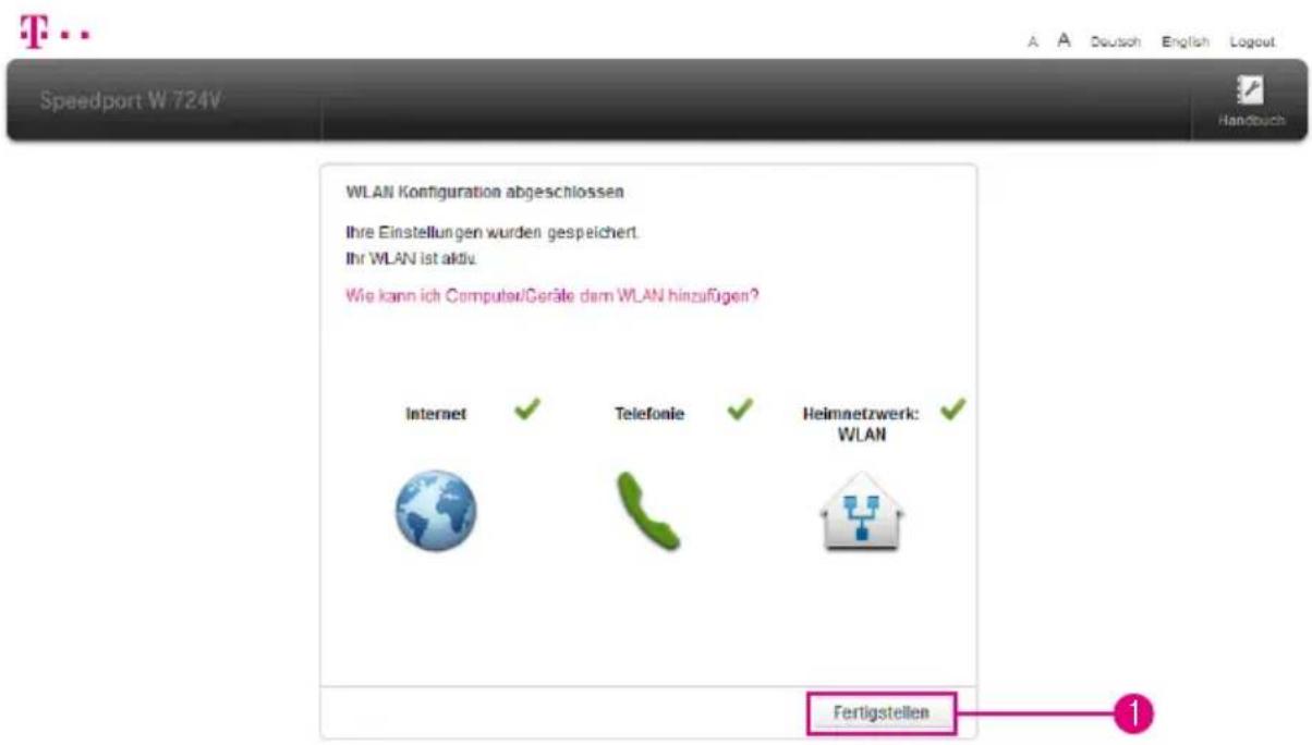 T-Mobile Speedport W 724V - Einrichtung abschließen - 1