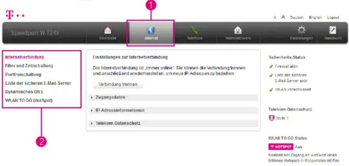 T-Mobile Speedport W 724V - Internetnutzung und E-Mail - 1