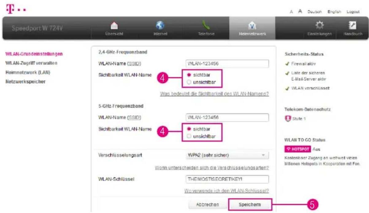 T-Mobile Speedport W 724V - WLAN-Namen (SSID) anpassen (Fortsetzung) - 1
