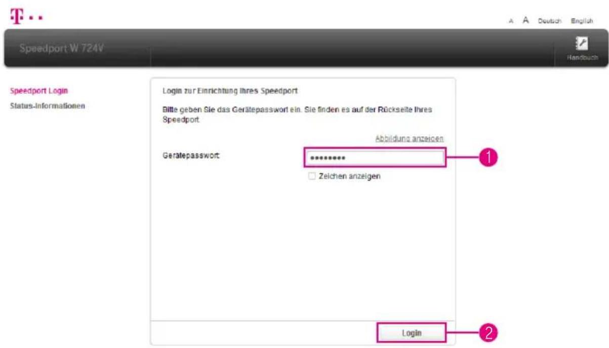 T-Mobile Speedport W 724V - Einrichtung beginnen - 1