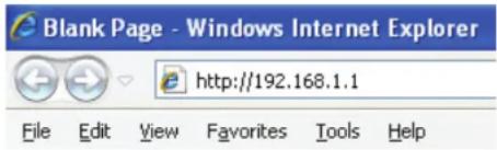 Blank Page - Windows Internet Explorer http://192.168.1.1 File Edit View Favorites Tools Help