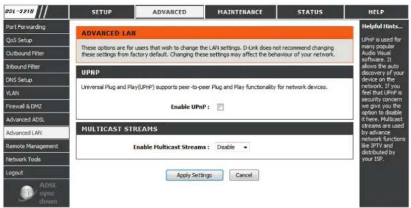 D-LINK DSL-321B - Multicast-Streams - 1