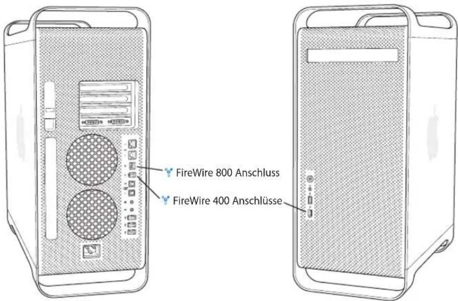 FireWire 800 Anschluss FireWire 400 Anschlüsse