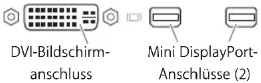 DVI-Bildschirm- anschluss Mini DisplayPort- Anschlüsse (2)