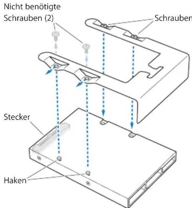 Nicht benötigte Schrauben (2) Schrauben Stecker Haken
