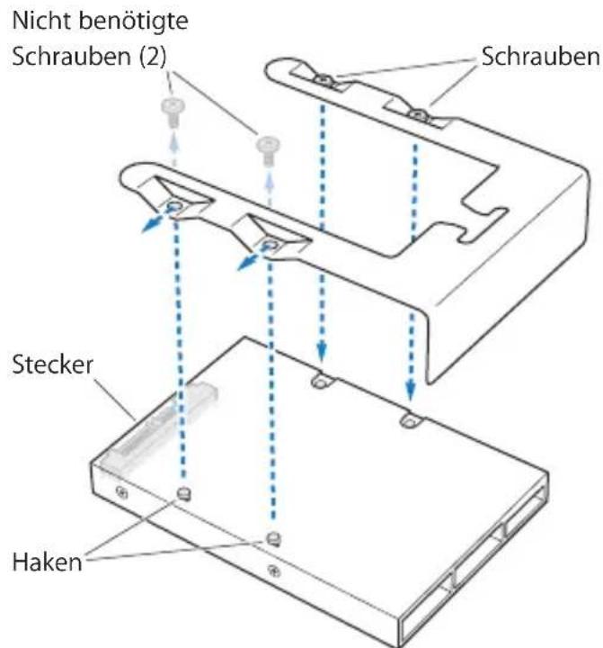 Nicht benötigte Schrauben (2) Schrauben Stecker Haken