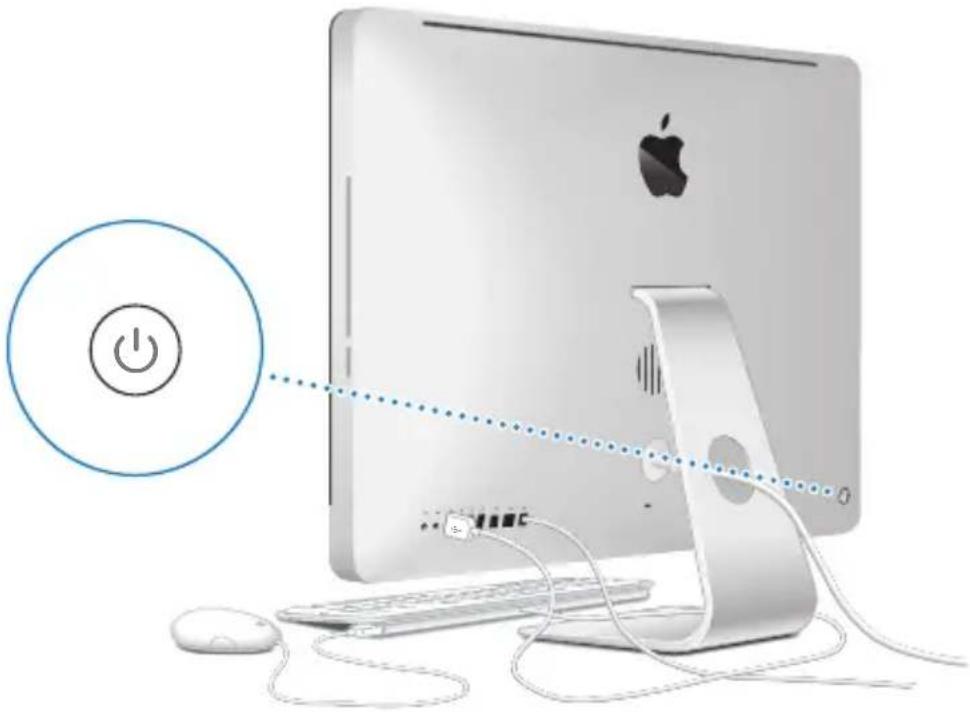 APPLE iMac (2011) - Schritt 4: Drücken Sie den Ein-/Ausschalter (\_) an der Rückseite Ihres iMac, um ihn einzuschalten. - 1