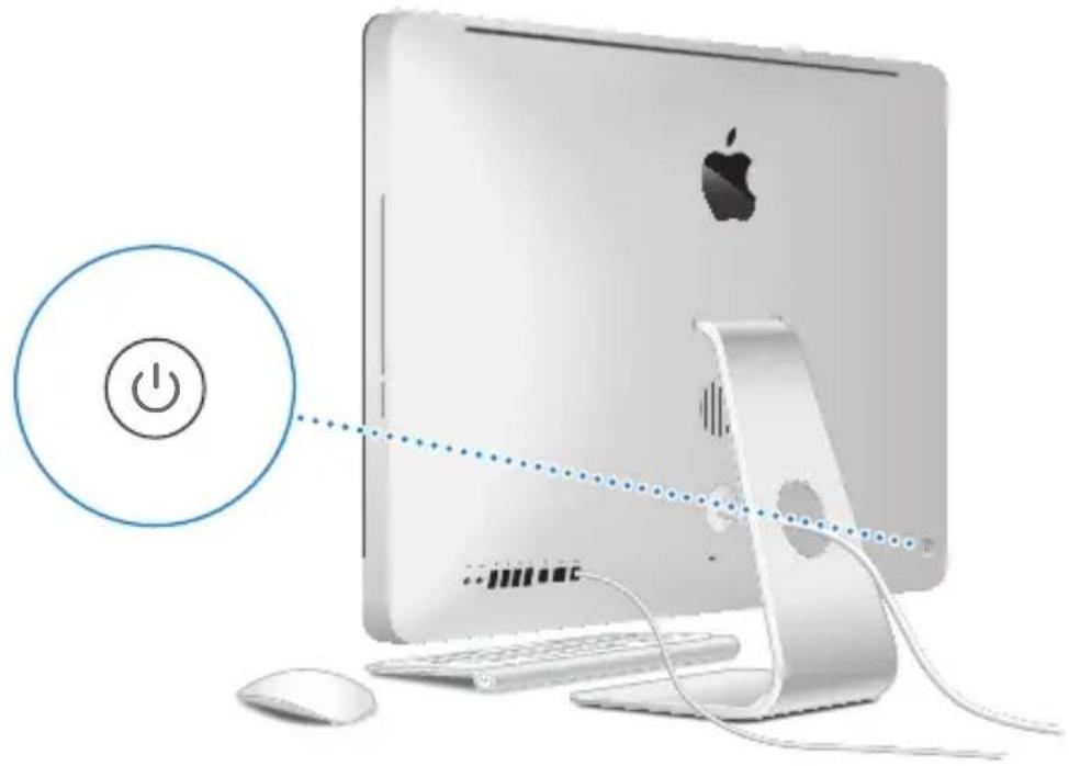 APPLE iMac (2010) - Schritt 4: Drücken Sie den Ein-/Ausschalter (\_) an der Rückseite Ihres iMac, um ihn einzuschalten. - 1