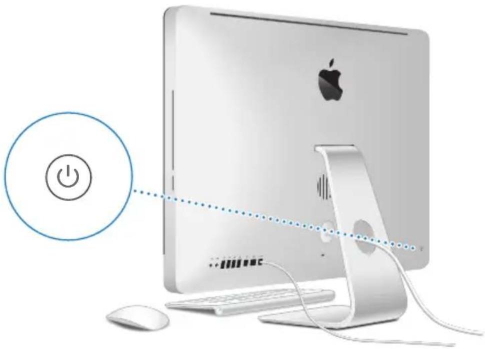 APPLE iMac (2009) - Schritt 4: Drücken Sie den Ein-/Ausschalter (\_) an der Rückseite Ihres iMac, um ihn einzuschalten. - 1