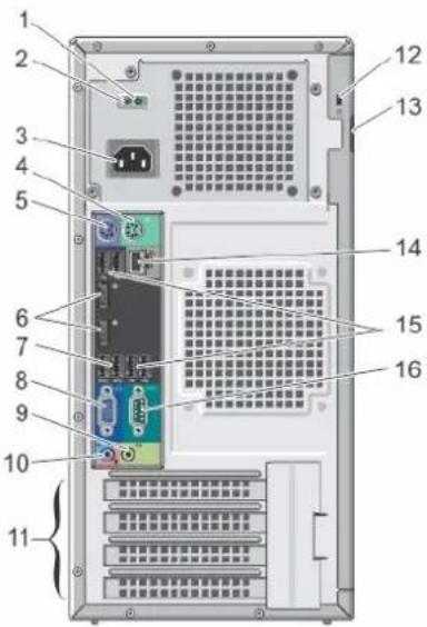 DELL PowerEdge T20 D13M - Merkmale und Anzeigen auf der Rückseite - 1
