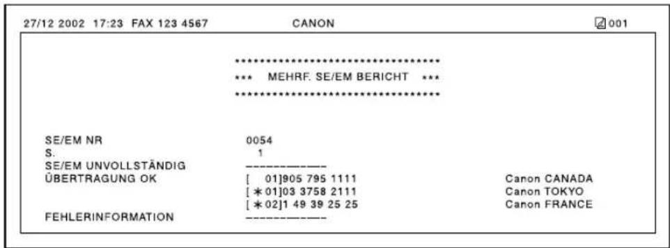 CANON FAX-L240 - MEHRF. SE/EM BERICHT - 1