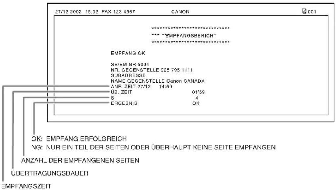 CANON FAX-L240 - EMPFANGSBERICHT - 1