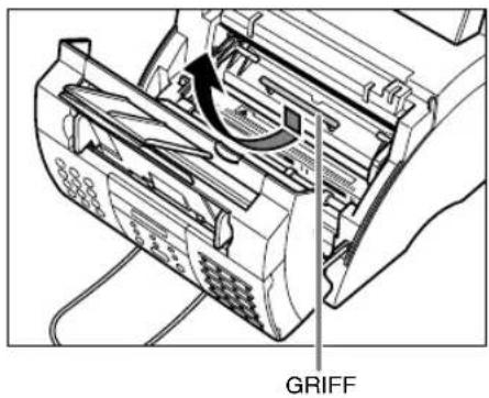 CANON FAX-L240 - Drücken Sie den Papierfreigabehebel nach hinten. - 1