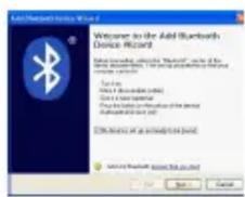Add Bluetooth Devices Wizard Welcome to the Add Bluetooth Device Wizard Start following: