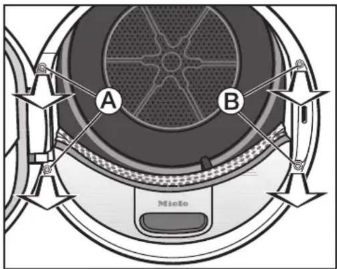 MIELE TMV 843 WP - Tür vom Trockner abnehmen - 1