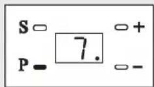 S = 7. P = -