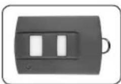 Simple black rectangular device with two white slots and a handle, no text or symbols visible.