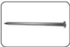 Simple illustration of a nail with a pointed tip, shown in grayscale (no text or symbols)