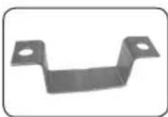 Metal bracket with two circular holes, no text or symbols visible
