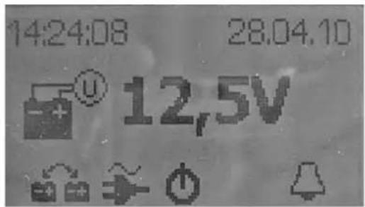Fendt Brillant 650 TF (2013) - Menü Anzeige Innentemperatur (beleuchtet, Betrieb ohne Batteriesensor) - 1