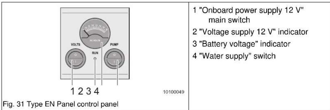 Adria Astella 553 (2012) - Type EN Panel control panel - 1