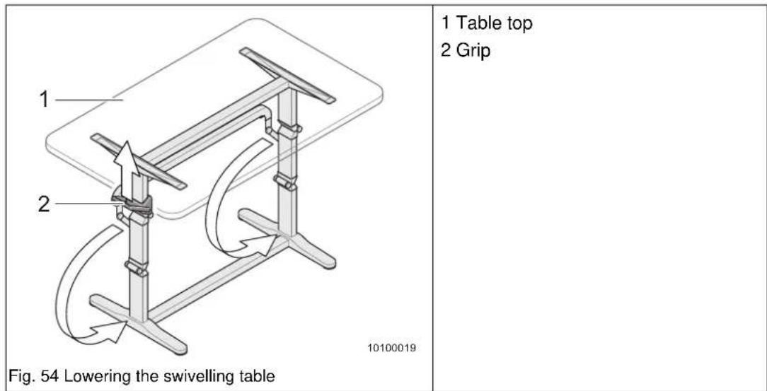 Adria Alpina 763 (2012) - Lowering the swivelling table - 1